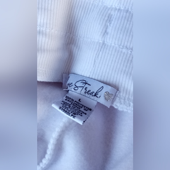 Love Streak Drawstring "Fluff Lined Jogger" White Sweatpants -Size: Large - NWT - Picture 3 of 10